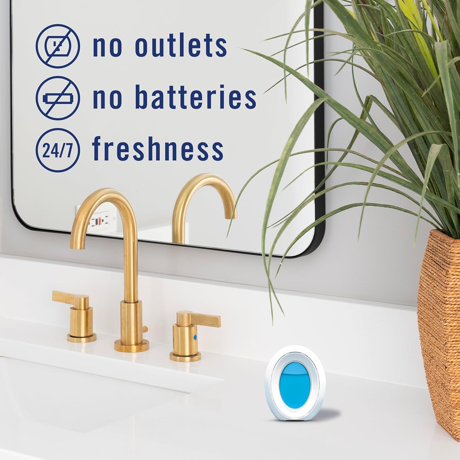 Febreze Bathroom Air Freshener Odor-Fighting for Small Spaces Scented Plug In Alternative Long-Lasting for Home and Bathroom and Kitchen Closet Air Fresheners, Linen & Sky Scent, 4 Count