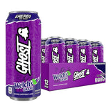 Energy Drink Welch's Grape – 200mg Natural Caffeine & Nootropic Focus Blend, Zero Sugar and No Artificial Colors, Vegan & Gluten-Free, 16 oz Cans (12-Pack)