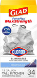 Glad Tall Kitchen Trash Bags 13 Gallon, MaxStrength Cherry Blossom Garbage Bags, Drawstring, 90 Count - PureLivingMart