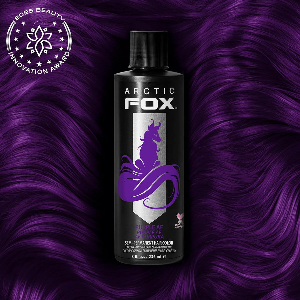 Arctic Fox Semi-Permanent Hair Dye Purple AF - Vegan, Cruelty-Free, Ammonia-Free, Conditioning - 8 Fl Oz