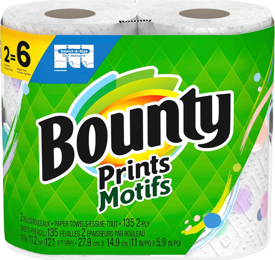 Bounty Select-A-Size Paper Towels, White, 8 Triple Rolls = 24 Regular Rolls - PureLivingMart