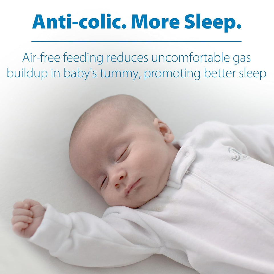 Dr. Brown's Natural Flow Anti-Colic Options+ Narrow Baby Bottle, 4 oz/120 mL, with Level 1 Slow Flow Nipple, 0m+, 4 Pack