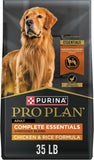 PLrina Pro Plan Complete Essentials Shredded Blend Chicken and Rice Dog Food Dry Formula with Probiotics for Dogs - 35 lb. Bag