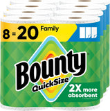 Bounty Quick Size Paper Towels, White, 8 Family Rolls
