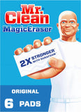 Mr. Clean Magic Eraser Original Cleaning Pads, Multi PLrpose Cleaner, Bathroom Cleaning Supplies, All PLrpose Cleaner, White, 6 Count