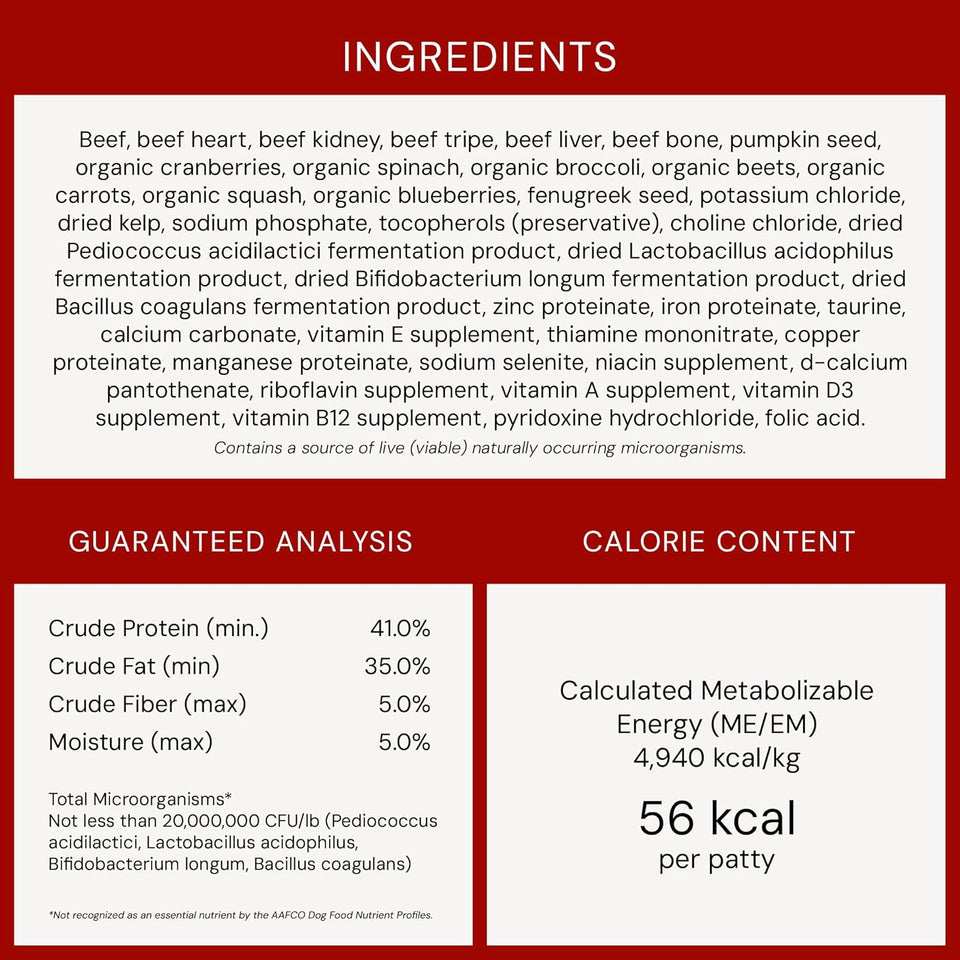 Stella & Chewy's Freeze-Dried Raw Dinner Patties - Beef Recipe - High Protein Grain-Free PLppy & Dog Food - Perfect For Picky Eaters - 25 oz
