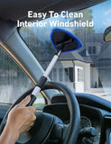 AstroAI Windshield Cleaner Tool, Car Interior Detailing Cleaning Kit with Extendable Handle and 4 Upgraded High-Density Reusable Microfiber Pads, Auto Glass...