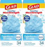 Glad Tall Kitchen Trash Bags 13 Gallon, MaxStrength Cherry Blossom Garbage Bags, Drawstring, 90 Count - PureLivingMart
