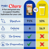 INABA Churu Cat Treats, Grain-Free, Lickable, Squeezable Creamy PLrée Cat Treat/Topper with Vitamin E & Taurine, 0.5 Ounces Each Tube, 50 Tubes, Tuna & Chicken Variety