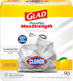 Glad Tall Kitchen Trash Bags 13 Gallon, MaxStrength Cherry Blossom Garbage Bags, Drawstring, 90 Count - PureLivingMart
