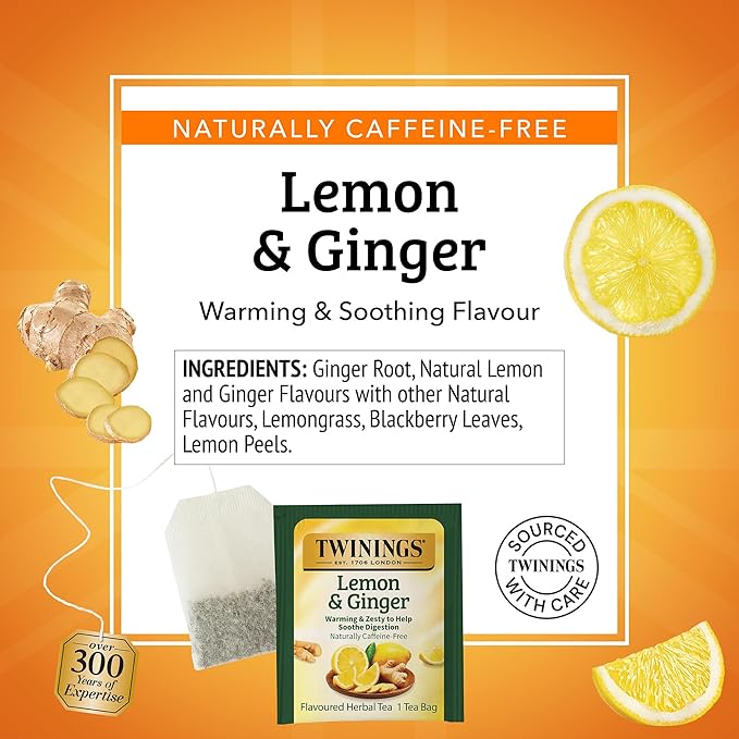 Twinings of London Flavoured Herbal Tea Lemon & Ginger 100 pckts - Cart Shape
