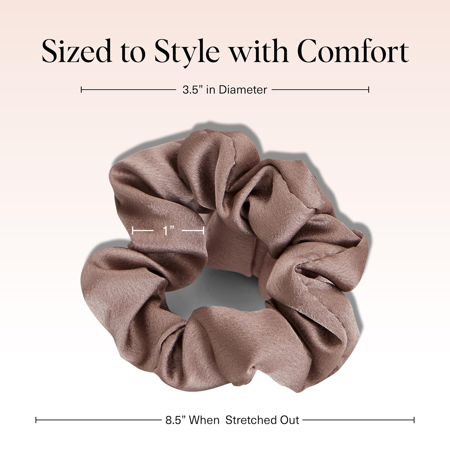 Kitsch Satin Scrunchies for Women - No Crease, Frizz Control | Softer Than Silk Scrunchies Gentle On Hair Scrunchies for All Hair Types | Stylish Hair Accessories College Essentials - Cameo, 5pcs