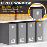 SpaceAid 4 Pack Bed Sheet Organizers and Storage, Foldable Organizer for Linen Closet, Sheets Set Folder Keeper with Window XL (Queen & King Size) Organizing Bedding Container, Gray 91ZDSN-SL01-G4