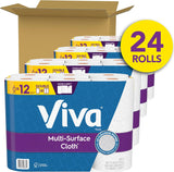 Viva Multi-Surface Cloth Paper Towels, 24 Double Rolls, 110 Sheets Per Roll (4 Packs of 6) - PureLivingMart