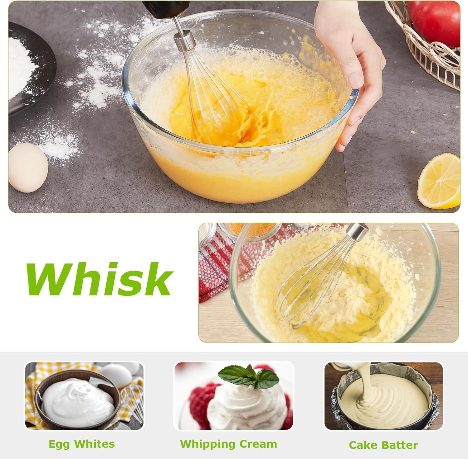Bonsenkitchen Immersion Blender Handheld with Food Processor, 20 Speeds Hand Blender with Turbo Mode, Stainless Steel Blade, Egg Whisk, Beaker & Chopper Bowl, Hand Mixer for Smoothie, Soup, Baby Food