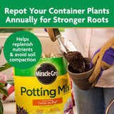 Miracle-Gro Potting Mix - For Container Plants, Flowers, Vegetables, Shrubs, Annuals, Perennials, Potting Soil Mix, Feeds up to 6 Months, 8 qt. (2-Pack)