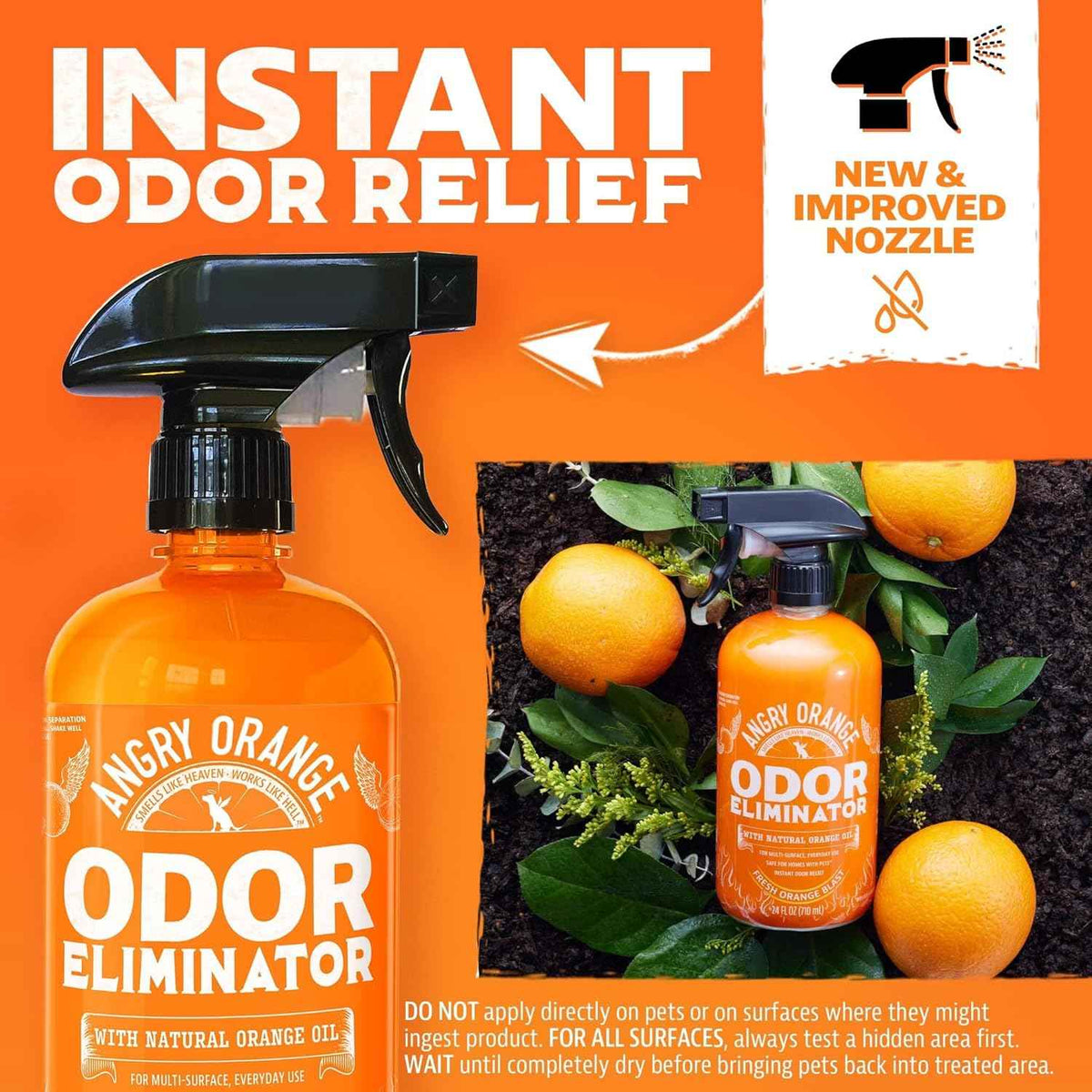 Angry Orange Pet Odor Eliminator with Natural Orange Oil - 24 oz - Non-Toxic, Citrus Scent