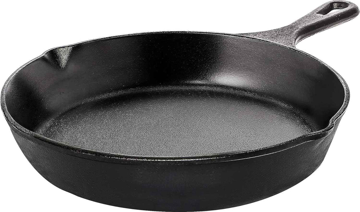 Utopia Kitchen Cast Iron Skillets 12 Inch, Chef's Pan, Pre-Seasoned Frying Pan, Stovetop, Oven, Campfire and Grill Large Skillet, Even Heat Distribution Multipurpose Cast Iron Pan - Black