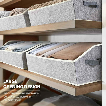 Closet Organizers Bins 6 Packs - Large Fabric Trapezoid Storage Bins for Clothes and Towels