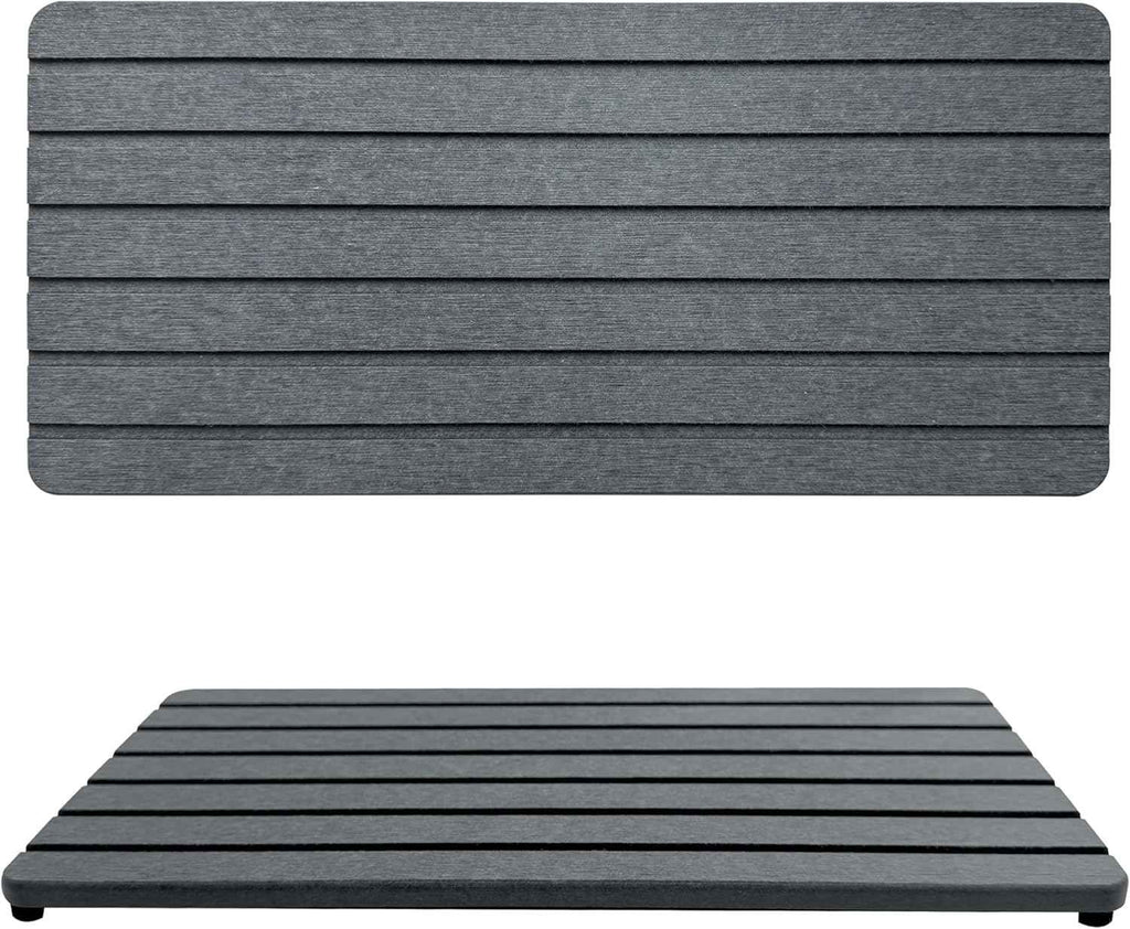 2 PCS Water Absorbent diatomite Coasters, 8.3" x 4" Water Absorbing Stone Tray for Sink, Stone Drying mat for Kitchen Counter, Stone soap Tray Used for Hand Soaps & toiletries & Plants