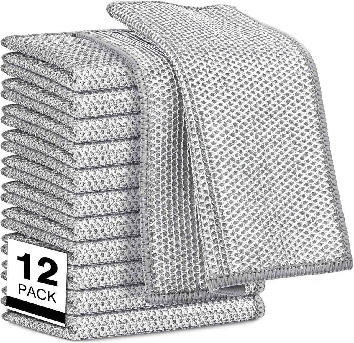 AIDEA Non Scratch Wire Dishcloth 24PK, Wire Dishwashing Rag for Wet and Dry, Washable Dish Rags No Odor, Cleaning Pads Steel Scrubber for Cookware, Sinks, Dishes, Stove Tops, 7"×8"