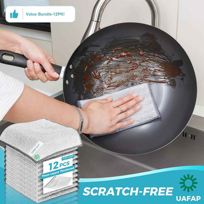 12 PCS Non Scratch Wire Dishcloths for Multi Surface Cleaning with Wire Mesh Material