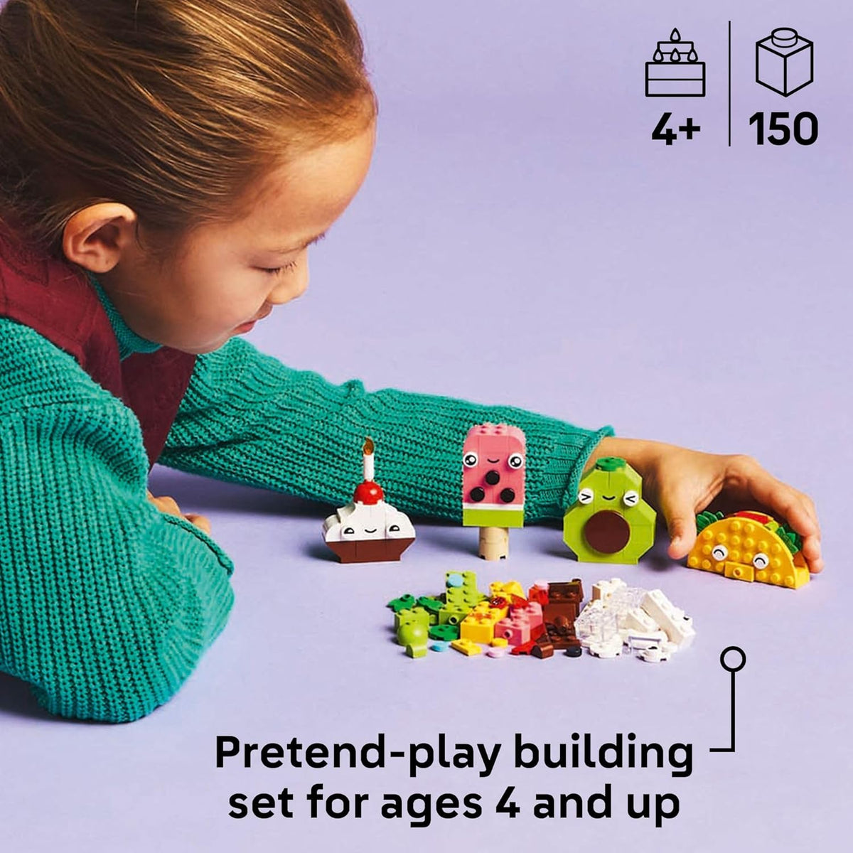 LEGO Classic Creative Food Friends Building Toy Set - Pretend Play Food for Kids, Boys and Girls, Ages 4+ - Learning and Educational Toy for Preschool - Gift Idea for Birthdays - 11039