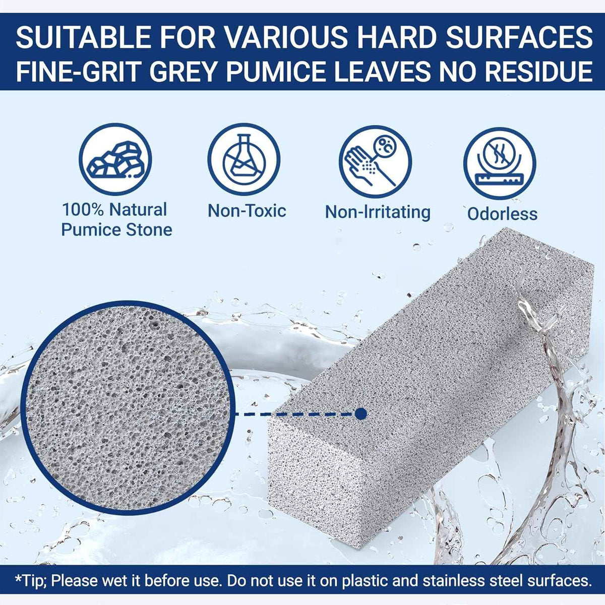 2 Pack Pumice Stone Toilet Cleaner Extra Long Handle for Removing Bowl Ring Pool Bathroom