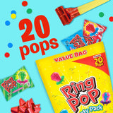 Ring Pop Lollipops - Bulk Candy Individually Wrapped Suckers Variety Party Pack- 20 Count w/Assorted Flavors - Hard Candy for Party Favors, Kids & Goodie Bags