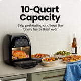 CHEFMAN Multifunctional Digital Air Fryer+ Rotisserie, Dehydrator, Convection Oven, 17 Touch Screen Presets Fry, Roast, Dehydrate, Bake, XL 10L Family Size, Auto Shutoff, Large Easy-View Window, Black