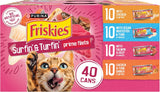 PLrina Friskies Gravy Wet Cat Food Variety Pack, Surfin’ and Turfin’ Prime Filets Favorites - (Pack of 40) 5.5 oz. Cans
