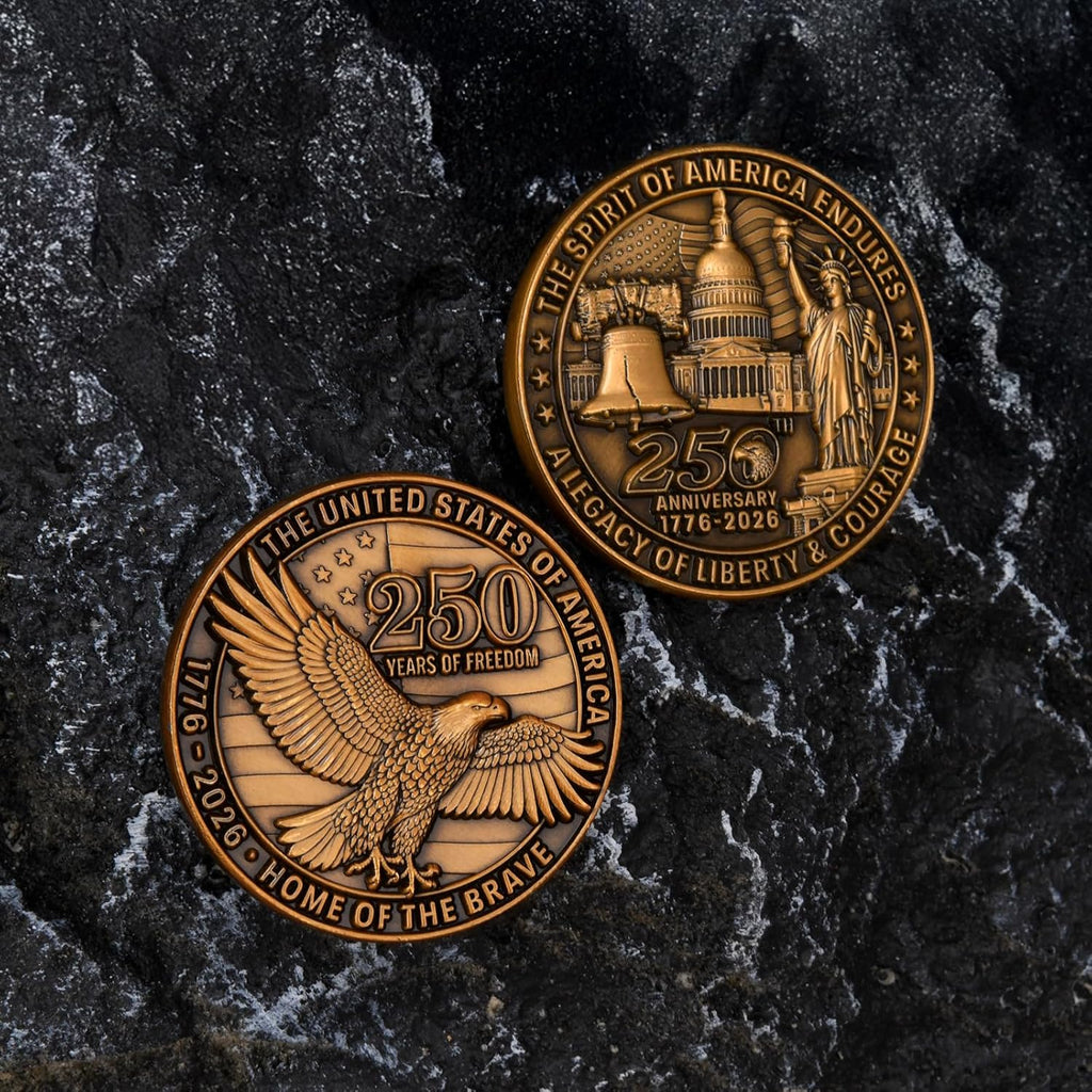 USA 250th Anniversary Commemorative Zinc Alloy Coin - United States of America Liberty & Courage 1776-2026