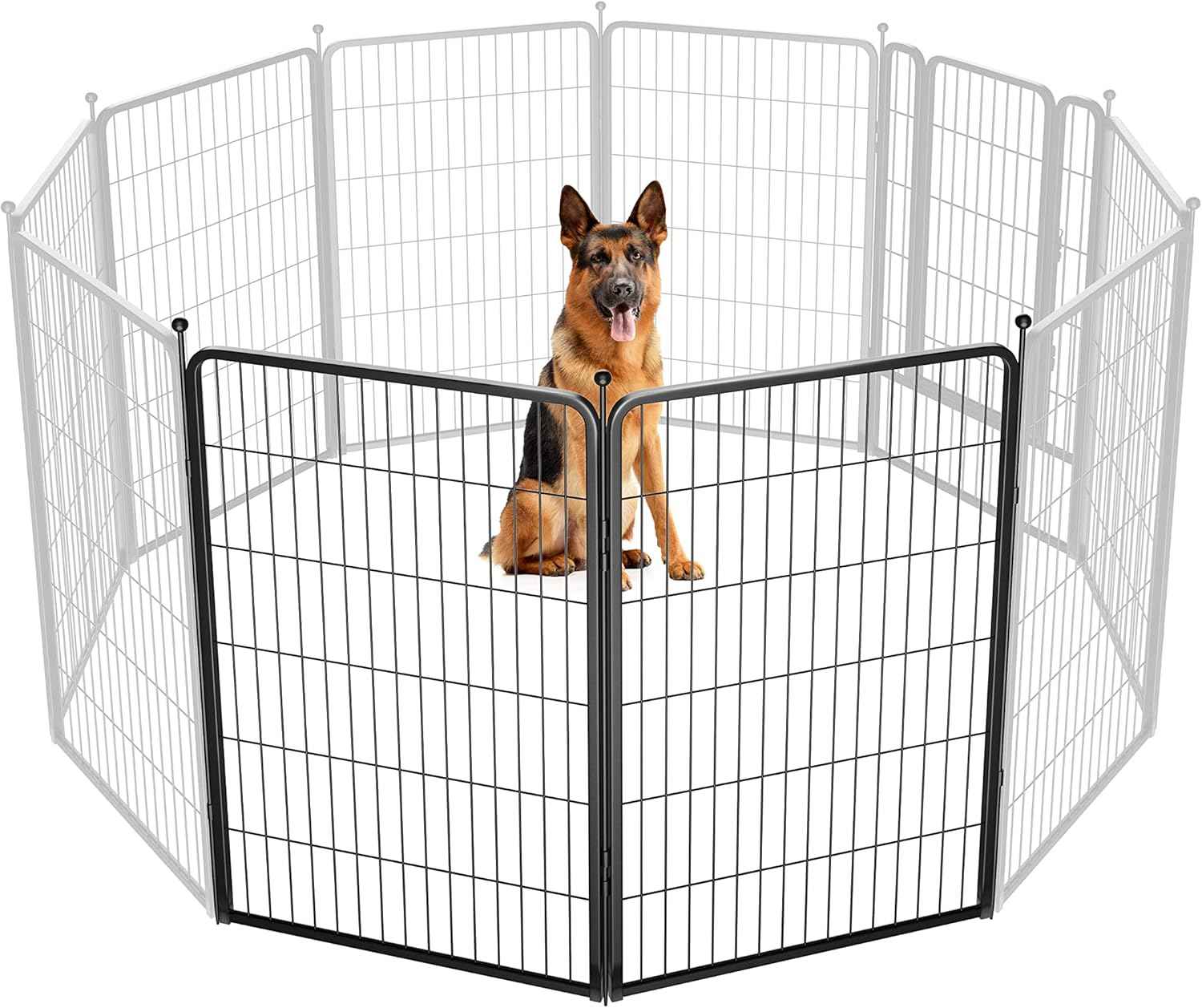 FXW Rollick Unleashed Dog Playpen for Indoor, Yard, RV Camping, 24 inch 8 Panels for Small and Puppy Dogs, Black│Patented