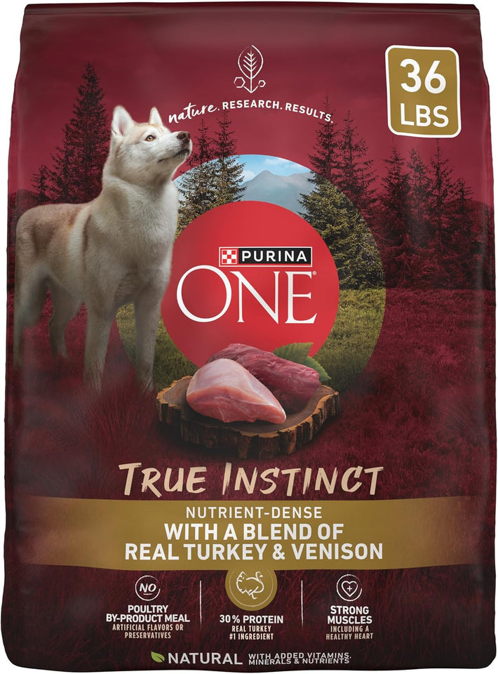 PLrina ONE True Instinct With A Blend Of Real Turkey and Venison Dry Dog Food - 36 lb. Bag