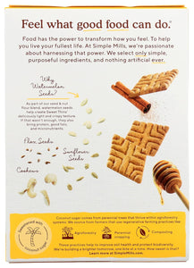 Simple Mills Honey Cinnamon Seed & Nut Flour Sweet Thins, Paleo Friendly & Delicious Sweet Thin Cookies, Good for Snacks, Nutrient Dense, 4.25oz, Pack of 1