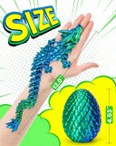 TBOLINE 12" 3D Printed Dragon Egg, Cool 3D Printer Articulated Crystal Dragon Toys for Kids, Surprise Animals Figurines Fidget Dinosaur Eggs Toys for Boys Kids Teen 5-7 4-6 8-12