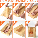 50 Pcs Bread Bags for Homemade Bread, Sourdough Paper With Window, 50% Thicker 13.7x8.2x3.7in A Large Bakery Bags Used for Storage Cookies & Snacks, 60 Cute Sealing Stickers With Ties