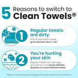 CLEAN SKIN CLUB Blemish Control Clean Towels® XL, Extra Exfoliation for Oily Skin, Disposable, Single-Use Face Towelette Dry Wipe - 1 Pack (50 Count)