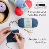 Caron All Day Cotton - 3 Pack of 173 Yards/3.52 oz Cream 100% Mercerized Cotton Yarn