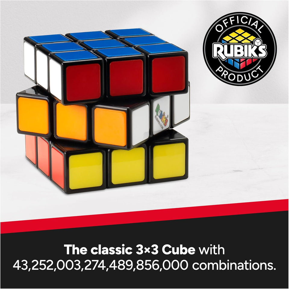 Rubik's Cube, The Original 3x3 Cube, Problem-Solving Brain Teaser, Color-Matching PLzzle, Fidget Toy, Sensory PLzzle, for Ages 8 & Up