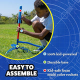 Stomp Rocket Jr Multi-Color Rocket Launcher for Kids, 8 Rockets - Fun Outdoor Kids Gifts for Boys & Girls - STEM Toy Foam Blaster Set Soars Up to 100 Feet - Ages 3 & Up