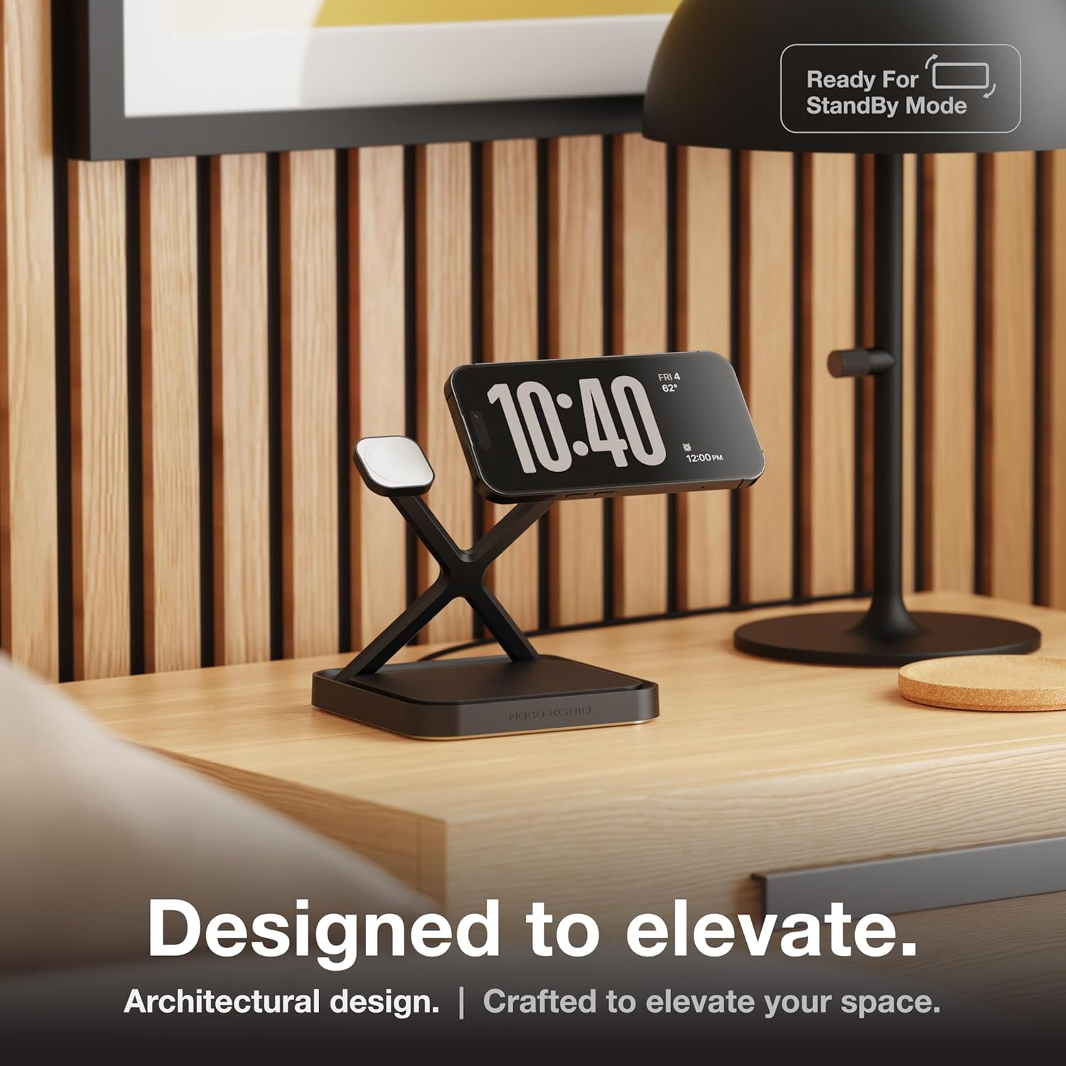 NOCO XGrid XDS3: 3-in-1 Wireless Charging Stand – Charging Station for iPhone, Apple Watch, and AirPods – MagSafe Compatible, Qi2 Certified – Includes 45W USB-C Wall Charger and 6.5-Foot USB-C Cable
