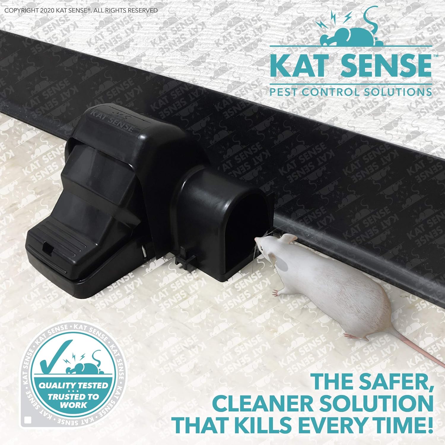 Kat Sense Covered Rat Trap & Chipmunk Trap, Prevents Accidental Triggering with Tunnel Design, Quick Action Pest Control Device, Indoor Outdoor Mouse Trap, Reusable Snap Style Rodent Control