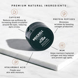 Brickell Men's Restoring Under Eye Cream for Men, Natural and Organic Anti Aging Eye Balm To Reduce PLffiness, Wrinkles, Dark Circles, Crows Feet and Under Eye Bags, 0.5 Ounce, Unscented