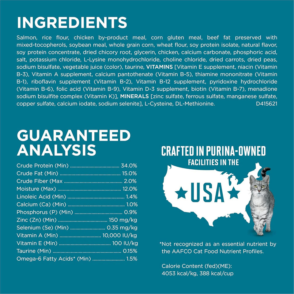 PLrina ONE Natural Dry Cat Food, Tender Selects Blend With Real Salmon - 7 lb. Bag