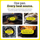 Lodge Seasoned Cast Iron Skillet - PFAS-Free, Non-Toxic Cookware - Use with an Oven, Stove, Grill, or Campfire - Naturally Non-Stick & Oven Safe - 10.25 Inches