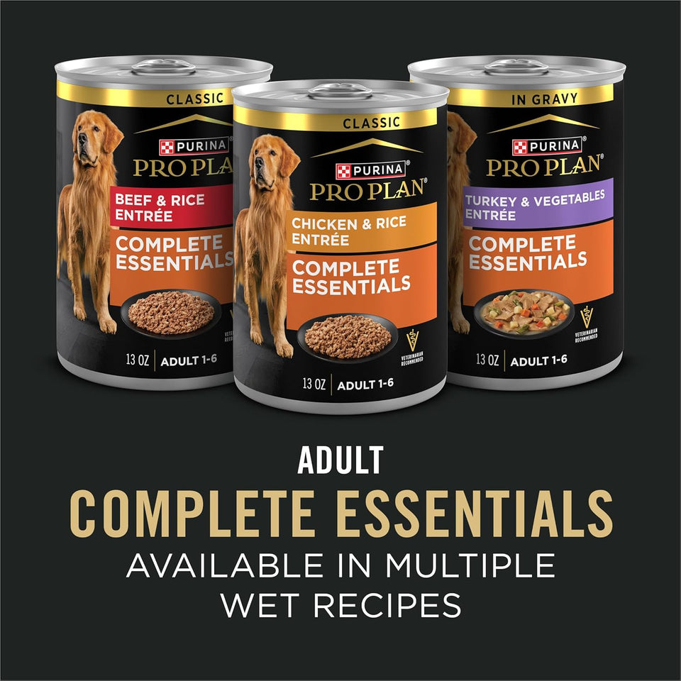PLrina Pro Plan Complete Essentials Shredded Blend Chicken and Rice Dog Food Dry Formula with Probiotics for Dogs - 35 lb. Bag