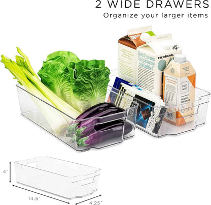 Sorbus Fridge Bins and Freezer Bins Refrigerator Organizer Stackable Food Storage Containers BPA-Free Drawer Organizers for Refrigerator Freezer and Pantry