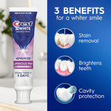 Crest 3D White Advanced Luminous Mint Teeth Whitening Toothpaste, Crest Toothpaste, 3.7 oz Pack of 4 - Helps Remove Surface Stains, Whitens Teeth, Strengthens Tooth Enamel, Protects Against Cavities