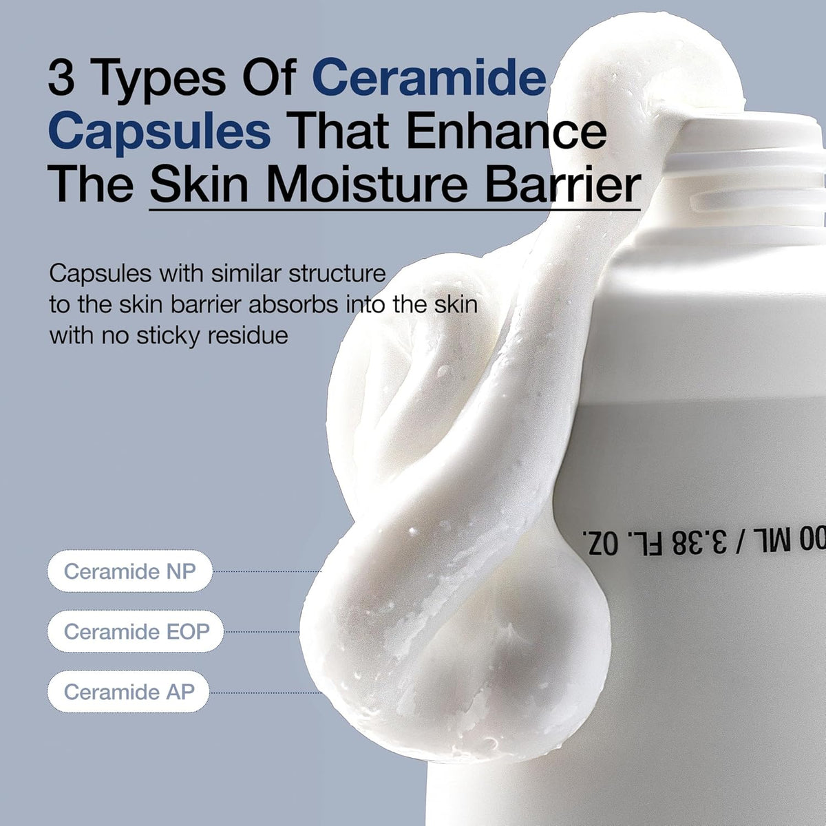 ANUA 3 Ceramide Panthenol Moisture Barrier Cream, Hydrating Daily Face Moisturizer for All Skin Types, Soothing, Non Comedogenic, with Centella for Skin Barrier, Korean Skincare, 3.38 fl oz.